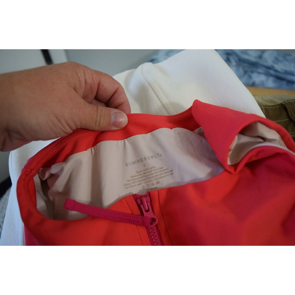 Summersalt The Surge Zip-Front One Piece Swimsuit Color Block Pink 4 - Picture 3 of 3